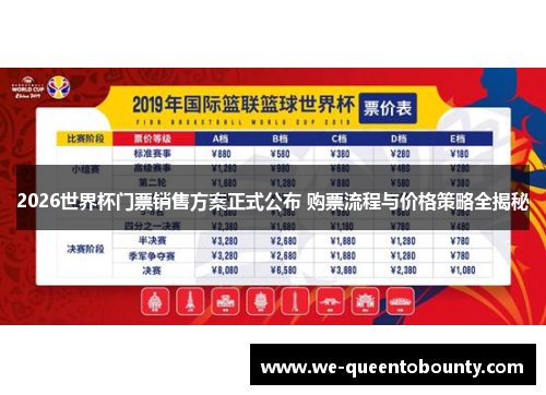 2026世界杯门票销售方案正式公布 购票流程与价格策略全揭秘 2026世界杯门票销售方案正式公布 购票流程与价格策略全揭秘